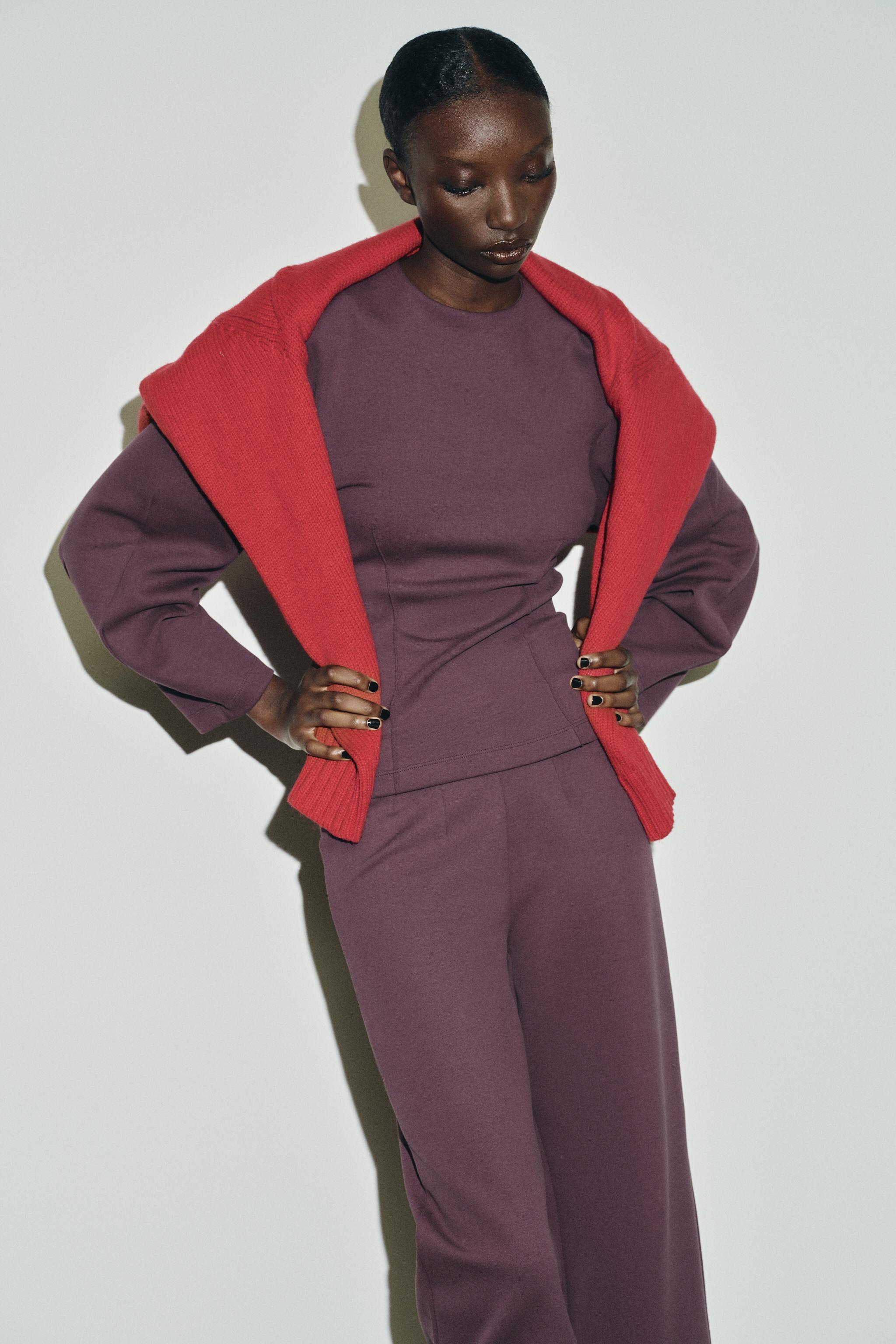 INTERLOCK WIDE LEG PANTS